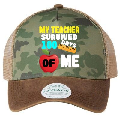 My Teacher Survived 100 Days Of Me Legacy Tie Dye Trucker Hat