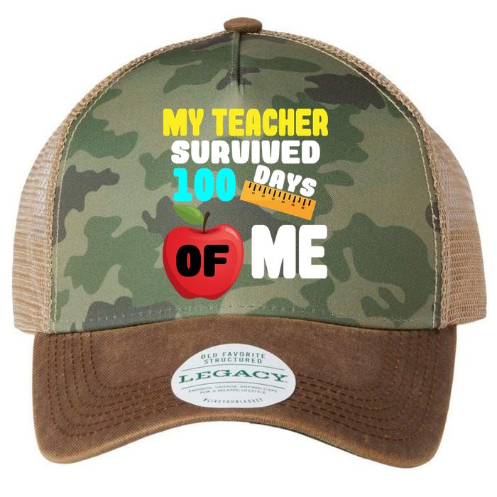 My Teacher Survived 100 Days Of Me Legacy Tie Dye Trucker Hat