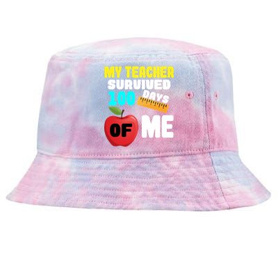 My Teacher Survived 100 Days Of Me Tie-Dyed Bucket Hat