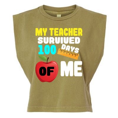 My Teacher Survived 100 Days Of Me Garment-Dyed Women's Muscle Tee