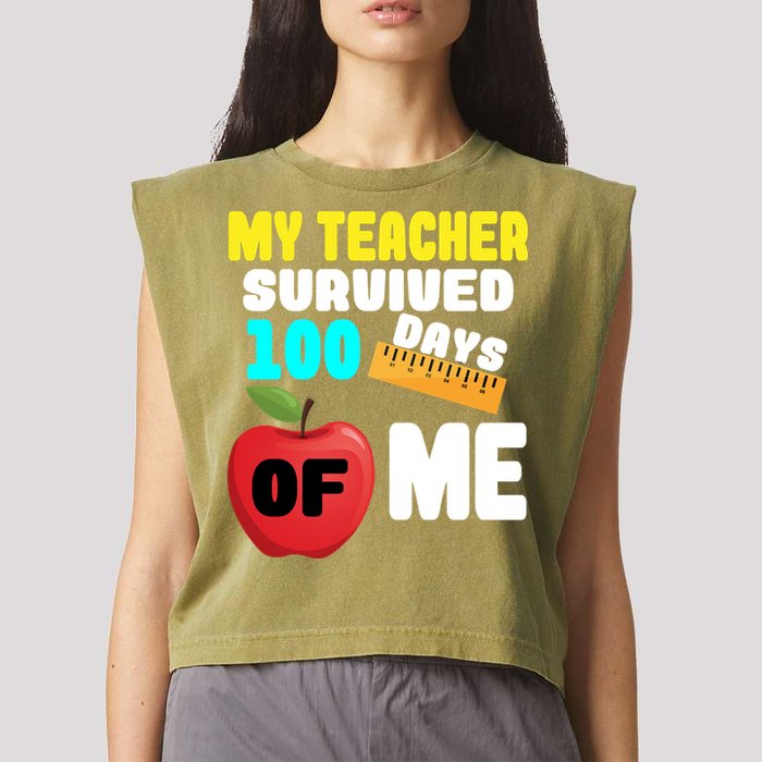 My Teacher Survived 100 Days Of Me Garment-Dyed Women's Muscle Tee