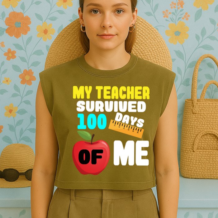 My Teacher Survived 100 Days Of Me Garment-Dyed Women's Muscle Tee