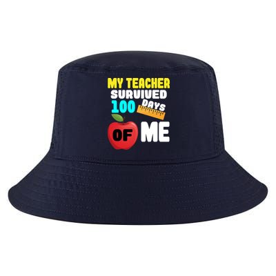 My Teacher Survived 100 Days Of Me Cool Comfort Performance Bucket Hat