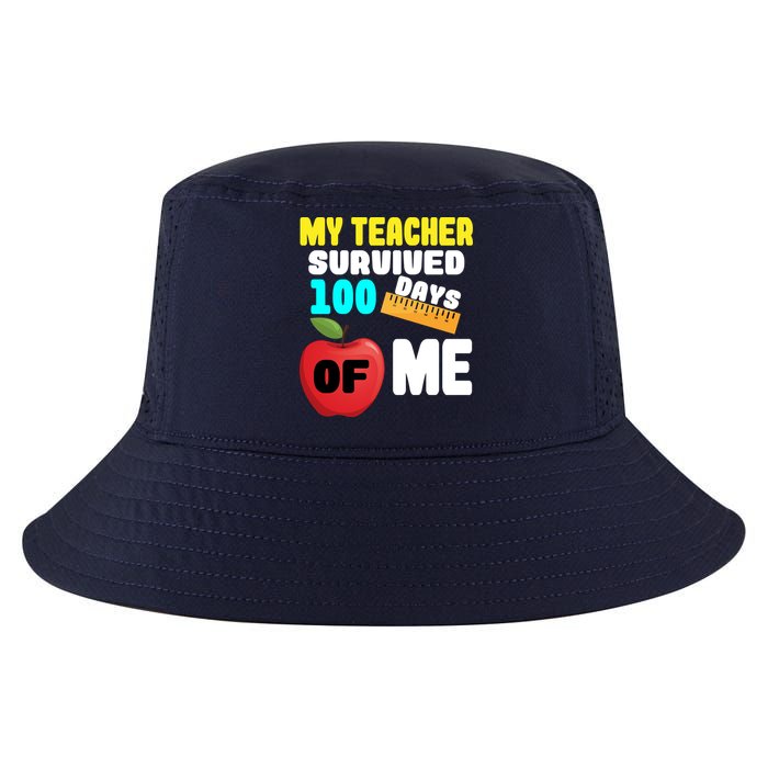 My Teacher Survived 100 Days Of Me Cool Comfort Performance Bucket Hat