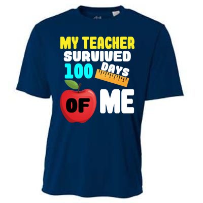 My Teacher Survived 100 Days Of Me Cooling Performance Crew T-Shirt