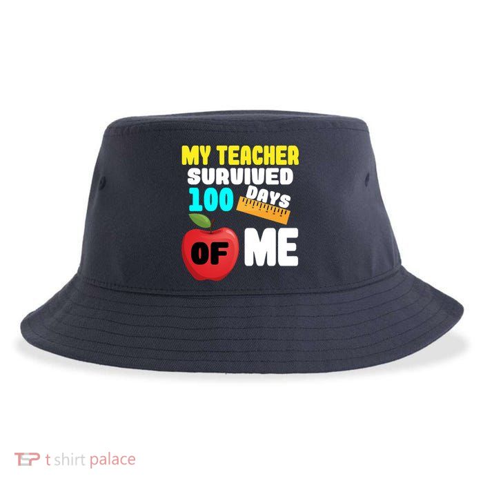 My Teacher Survived 100 Days Of Me Sustainable Bucket Hat