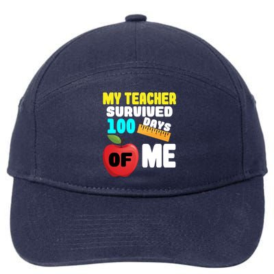 My Teacher Survived 100 Days Of Me 7-Panel Snapback Hat