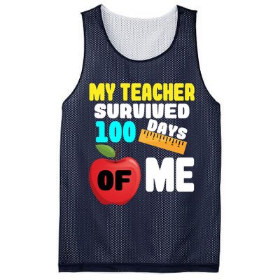 My Teacher Survived 100 Days Of Me Mesh Reversible Basketball Jersey Tank