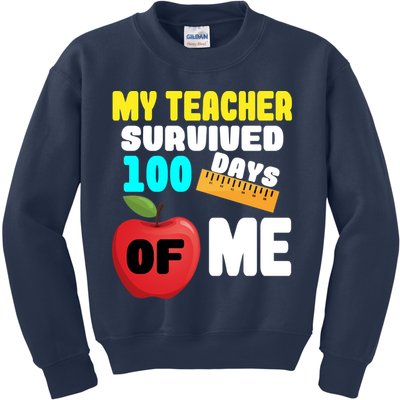 My Teacher Survived 100 Days Of Me Kids Sweatshirt