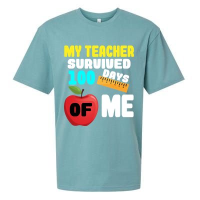 My Teacher Survived 100 Days Of Me Sueded Cloud Jersey T-Shirt