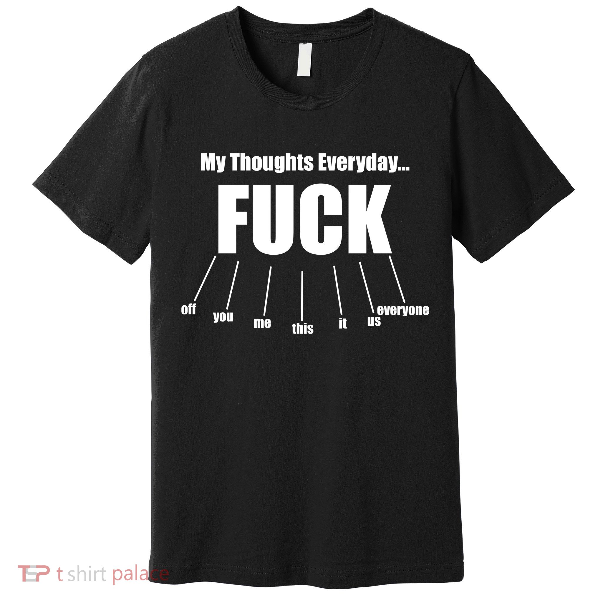 My Thoughts Everyday Fuck Everything Funny Meme Premium T-Shirt