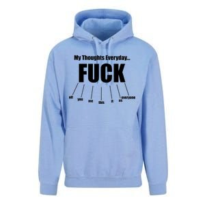 My Thoughts Everyday Fuck Everything Funny Meme Unisex Surf Hoodie