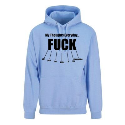 My Thoughts Everyday Fuck Everything Funny Meme Unisex Surf Hoodie