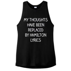 My Thoughts Have Been Replaced By Hamilton Lyrics Ladies PosiCharge Tri-Blend Wicking Tank