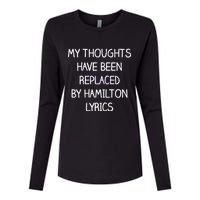 My Thoughts Have Been Replaced By Hamilton Lyrics Womens Cotton Relaxed Long Sleeve T-Shirt