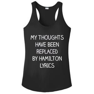 My Thoughts Have Been Replaced By Hamilton Lyrics Ladies PosiCharge Competitor Racerback Tank