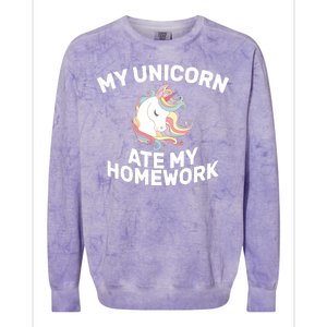 My Unicorn Ate My Homework Colorblast Crewneck Sweatshirt