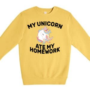 My Unicorn Ate My Homework Premium Crewneck Sweatshirt