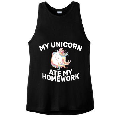 My Unicorn Ate My Homework Ladies PosiCharge Tri-Blend Wicking Tank