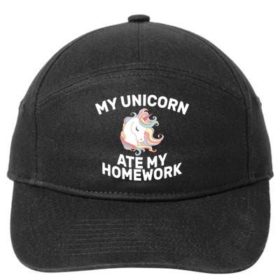 My Unicorn Ate My Homework 7-Panel Snapback Hat