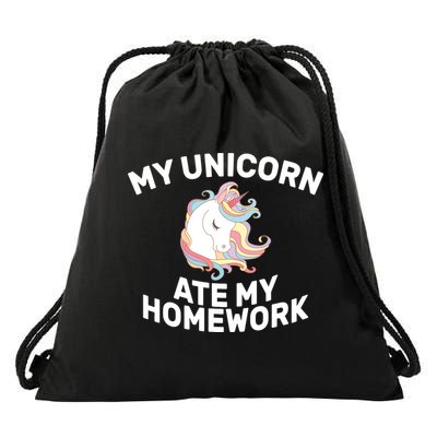 My Unicorn Ate My Homework Drawstring Bag