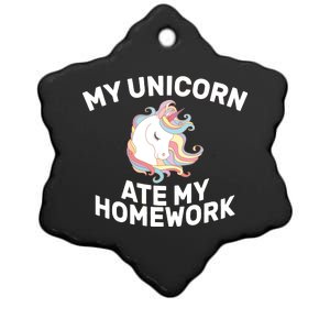 My Unicorn Ate My Homework Ceramic Star Ornament