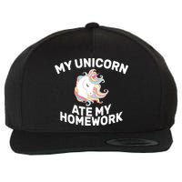 My Unicorn Ate My Homework Wool Snapback Cap