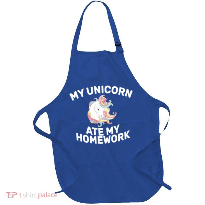 My Unicorn Ate My Homework Full-Length Apron With Pockets