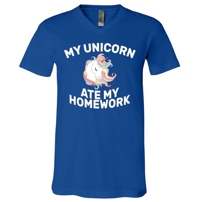 My Unicorn Ate My Homework V-Neck T-Shirt