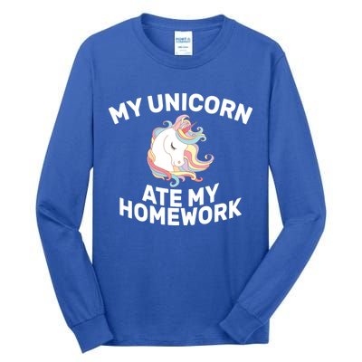 My Unicorn Ate My Homework Tall Long Sleeve T-Shirt