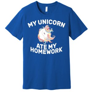 My Unicorn Ate My Homework Premium T-Shirt