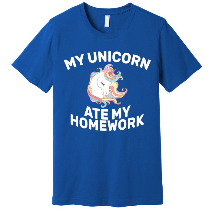My Unicorn Ate My Homework Premium T-Shirt