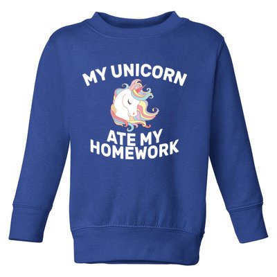 My Unicorn Ate My Homework Toddler Sweatshirt