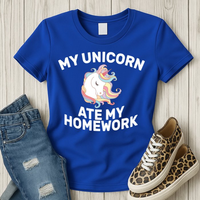 My Unicorn Ate My Homework Womens T-Shirt