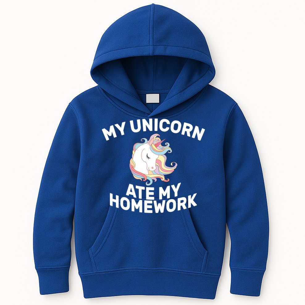 My Unicorn Ate My Homework Kids Hoodie