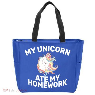 My Unicorn Ate My Homework Zip Tote Bag