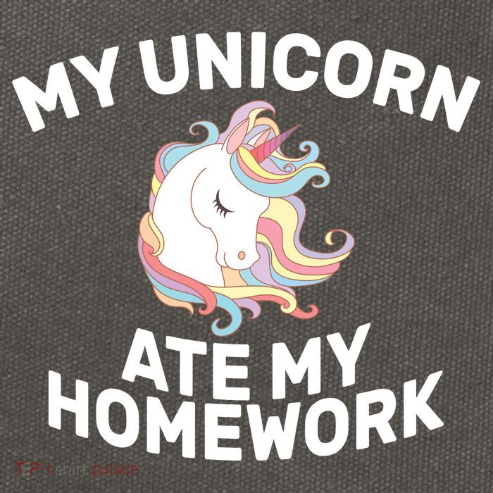 My Unicorn Ate My Homework Cotton Canvas Backpack