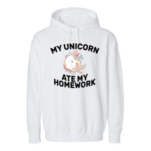 My Unicorn Ate My Homework Garment-Dyed Fleece Hoodie