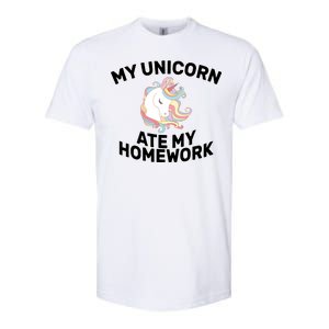 My Unicorn Ate My Homework Softstyle CVC T-Shirt