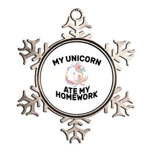 My Unicorn Ate My Homework Metallic Star Ornament