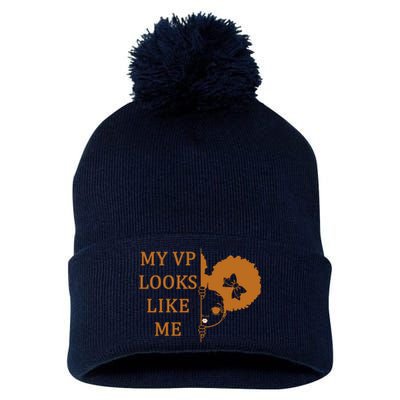 My VP Looks Like Me Cute Kamala Pom Pom 12in Knit Beanie