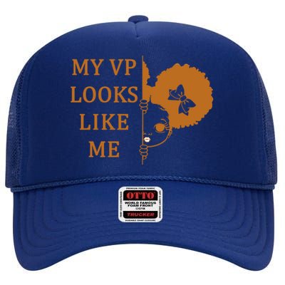 My VP Looks Like Me Cute Kamala High Crown Mesh Back Trucker Hat