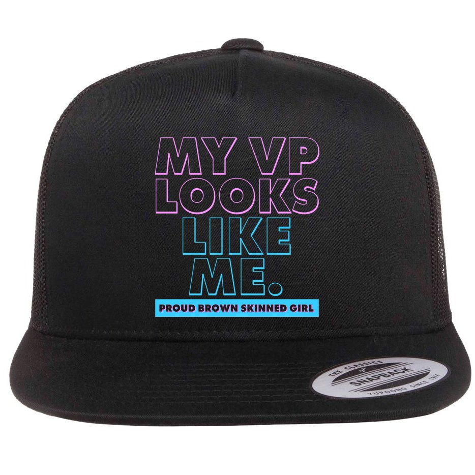 My VP Looks Like Me Proud Brown Skinned Girl Flat Bill Trucker Hat