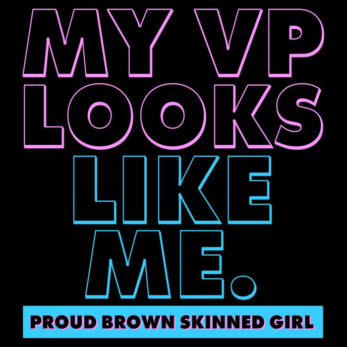 My VP Looks Like Me Proud Brown Skinned Girl Flat Bill Trucker Hat