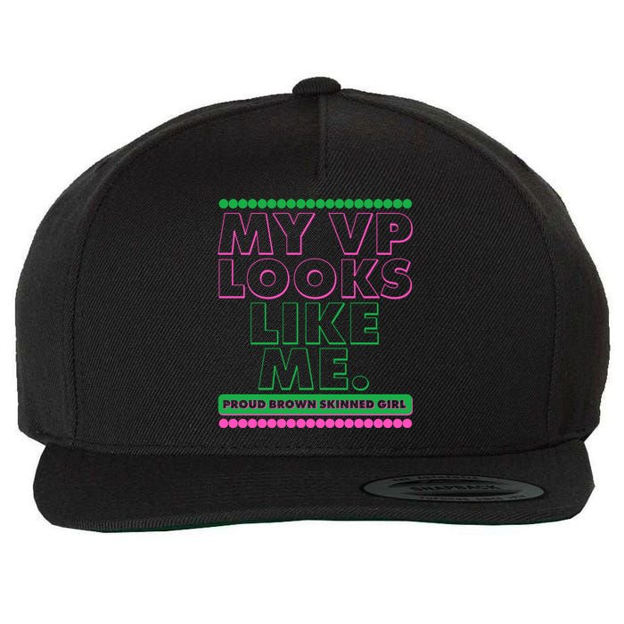 My VP Looks Like Me Proud Brown Skinned Girl AKA Sorority Colors Wool Snapback Cap