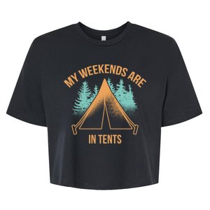 My Weekends Are In Tents Bella+Canvas Jersey Crop Tee