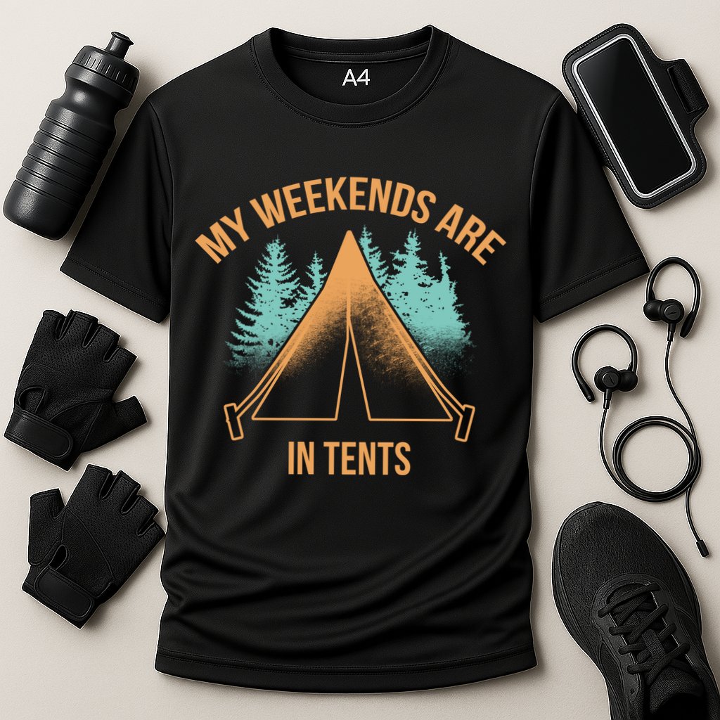 My Weekends Are In Tents Performance Shirt
