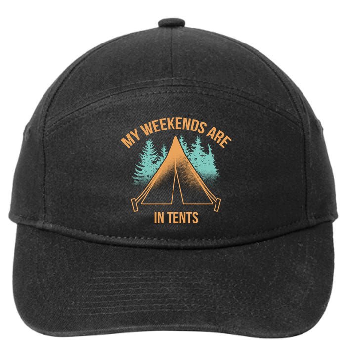 My Weekends Are In Tents 7-Panel Snapback Hat