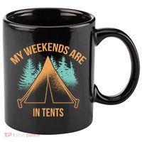 My Weekends Are In Tents 11oz C Handle Ceramic Mug