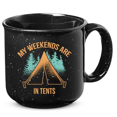 My Weekends Are In Tents 15oz Campfire Ceramic Mug